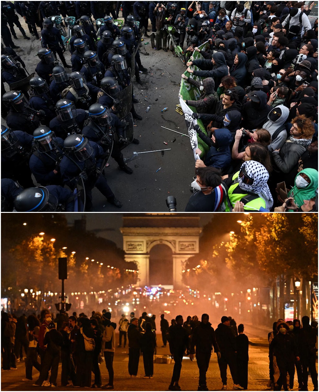 Image in @MarioNawfal's post: 🚨🇫🇷 French officials said ~550,000 people took to the streets yesterday, but organizers put the fig…