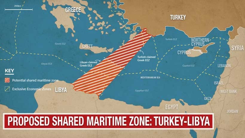 Image in @MarioNawfal's post: 🚨🇱🇾🇹🇷 Libya’s eastern parliament has unanimously approved the 2019 maritime deal with Turkey and re…