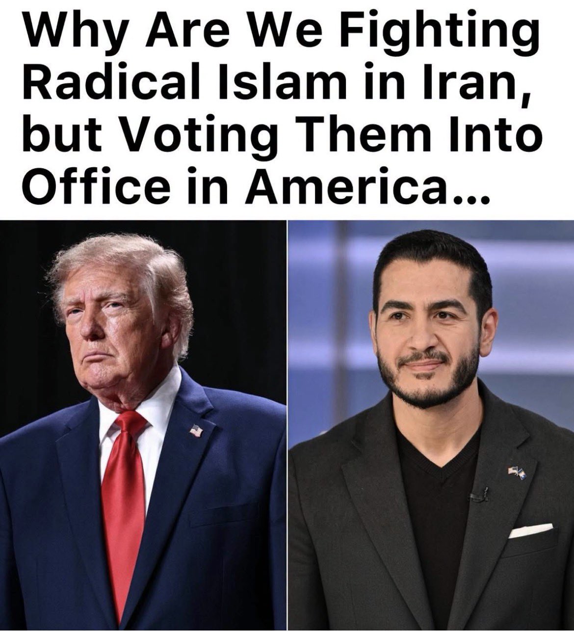 Image in @StanWil14145920's reply: @MarioNawfal 🚨 America confronts Iran’s Islamist theocracy abroad while electing radical Islamists …