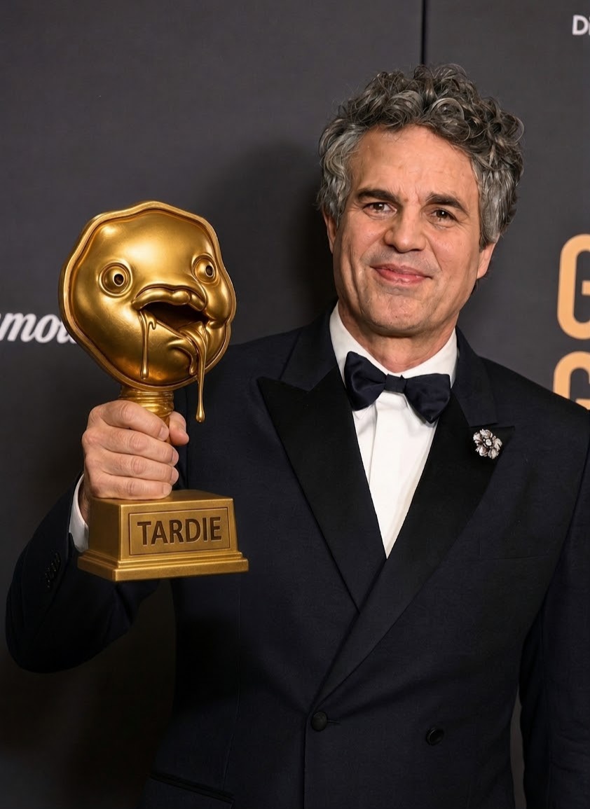 Image in @IfindRetards's post: 🏆 TARDIE Winner 🏆
Most Retarded Male Actor of 2026
Congratulations to Mark Ruffalo. https://t.co/…