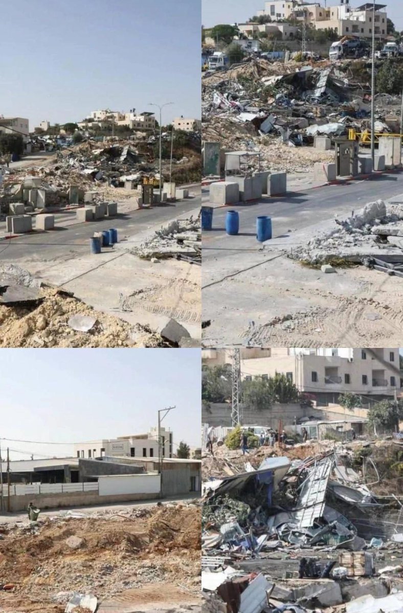 Image in @MarioNawfal's post: 🇵🇸🇮🇱 Israeli forces RAZE buildings west of Hebron after gunmen KILLED 2 soldiers at checkpoint
2 P…