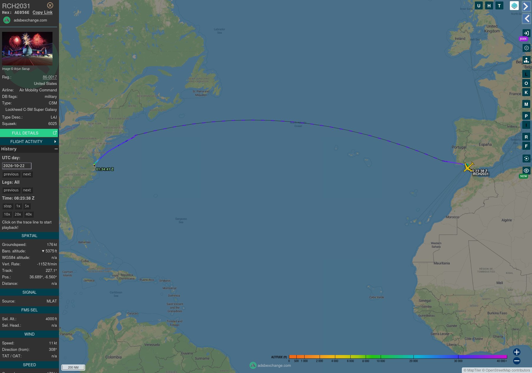 Image in @TheIntelFrog's reply: This flight originated at Naval Station Norfolk and is a fairly regular occurrence at Diego Garcia,…