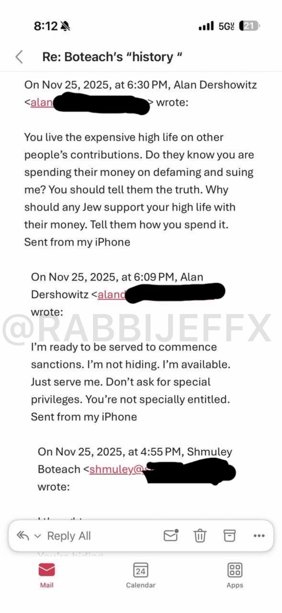 Image in @RabbiJeffx's post: 𝗘𝗫𝗖𝗟𝗨𝗦𝗜𝗩𝗘: Here we have @AlanDersh (Alan Dershowitz) clashing with @RabbiShmuley, accusing him of 𝗦…