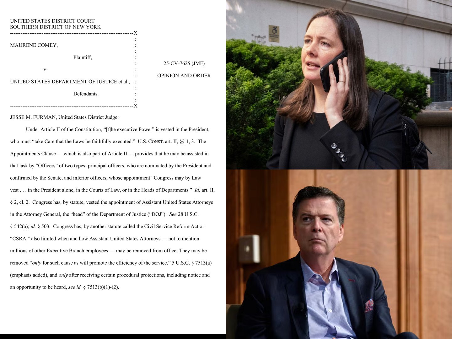 Image in @MarioNawfal's post: 🇺🇸 Obama judge lets James Comey’s daughter SUE the DOJ after firing her as a federal prosecutor
Ma…