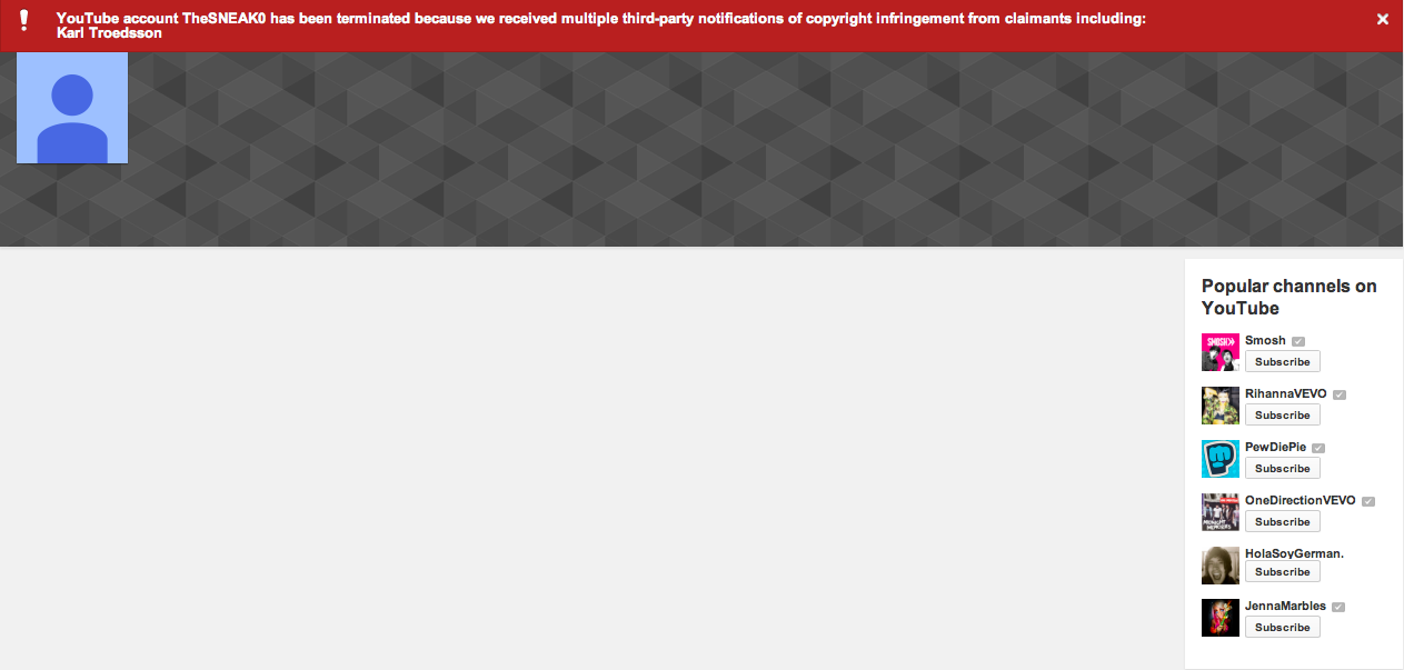Image in @sneako's post: I'm fucking done with YouTube. http://t.co/ME8w6ID8af