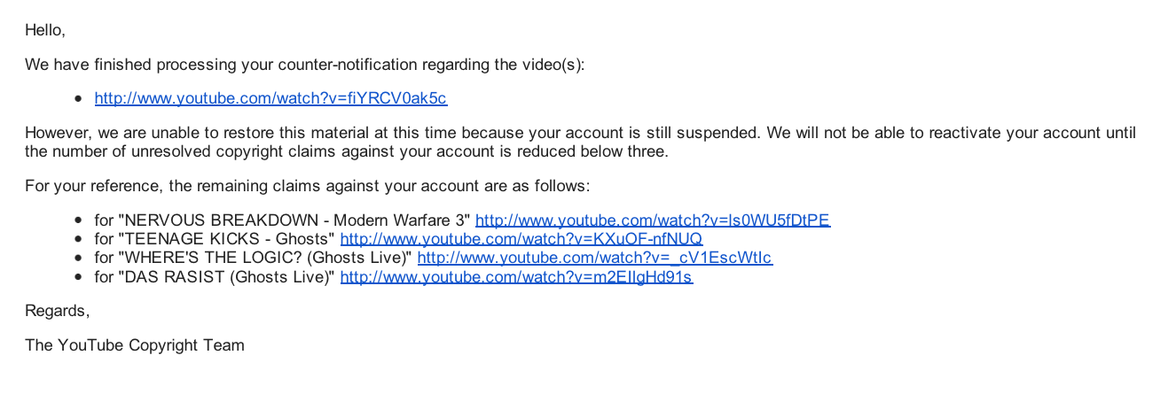 Image in @sneako's post: So apparently 5 of my videos received claims, and I was able to dispute one of them. If I dispute 2…