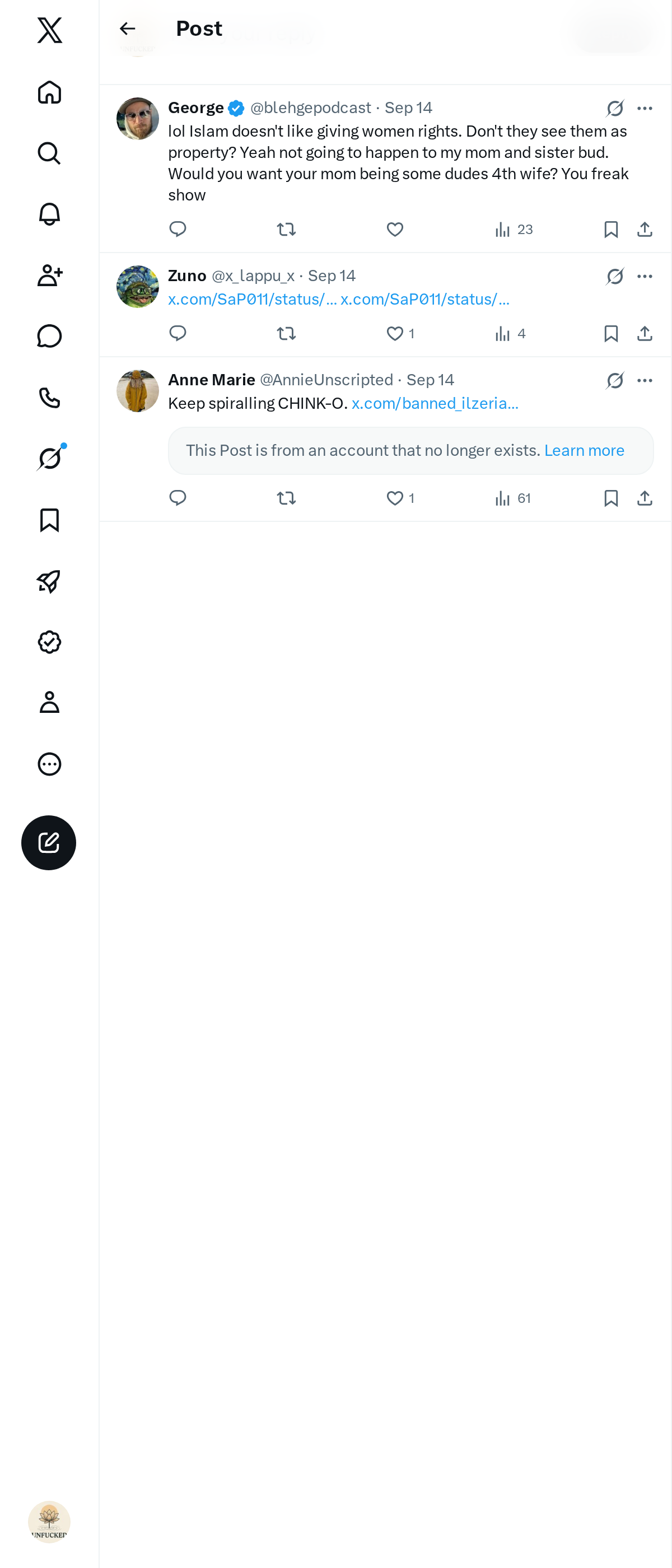 Snapshot 1 of @sneako's post from 2026-09-14