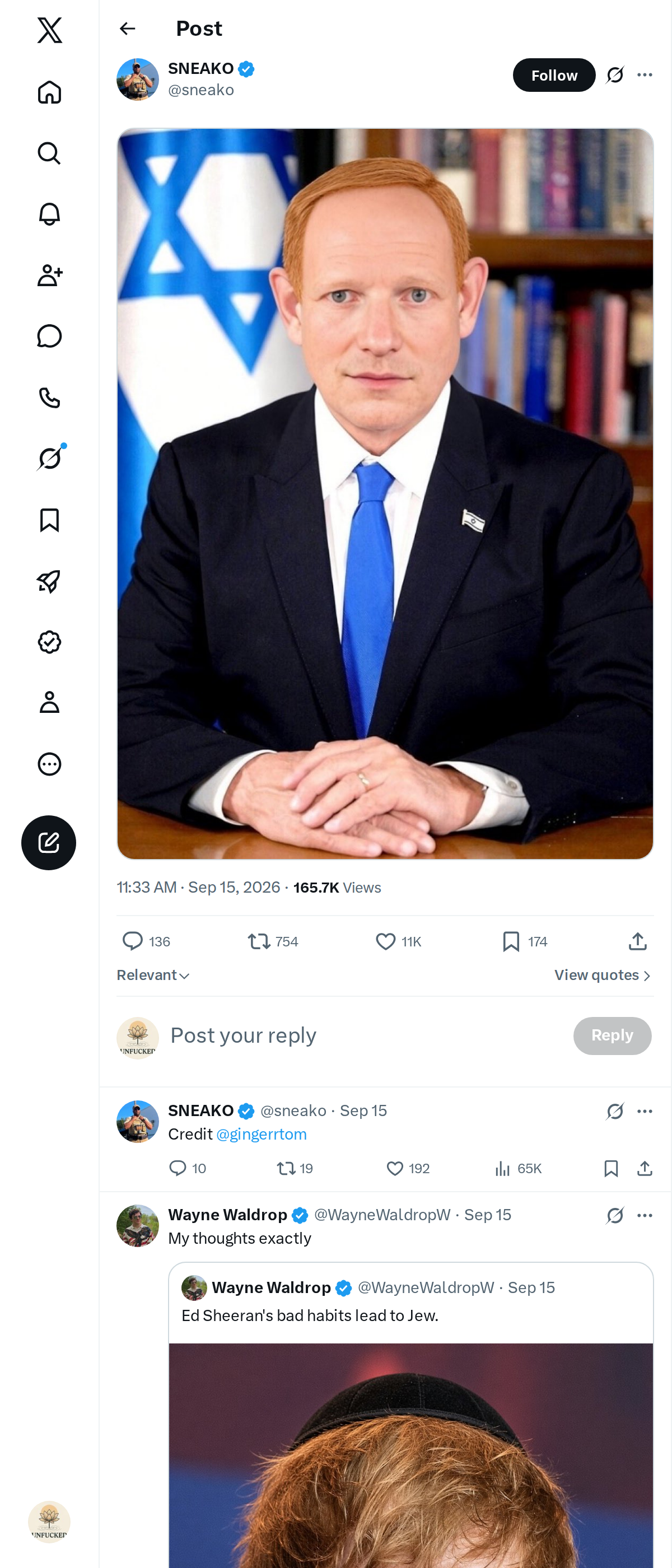 Snapshot 1 of @sneako's post from 2026-09-15