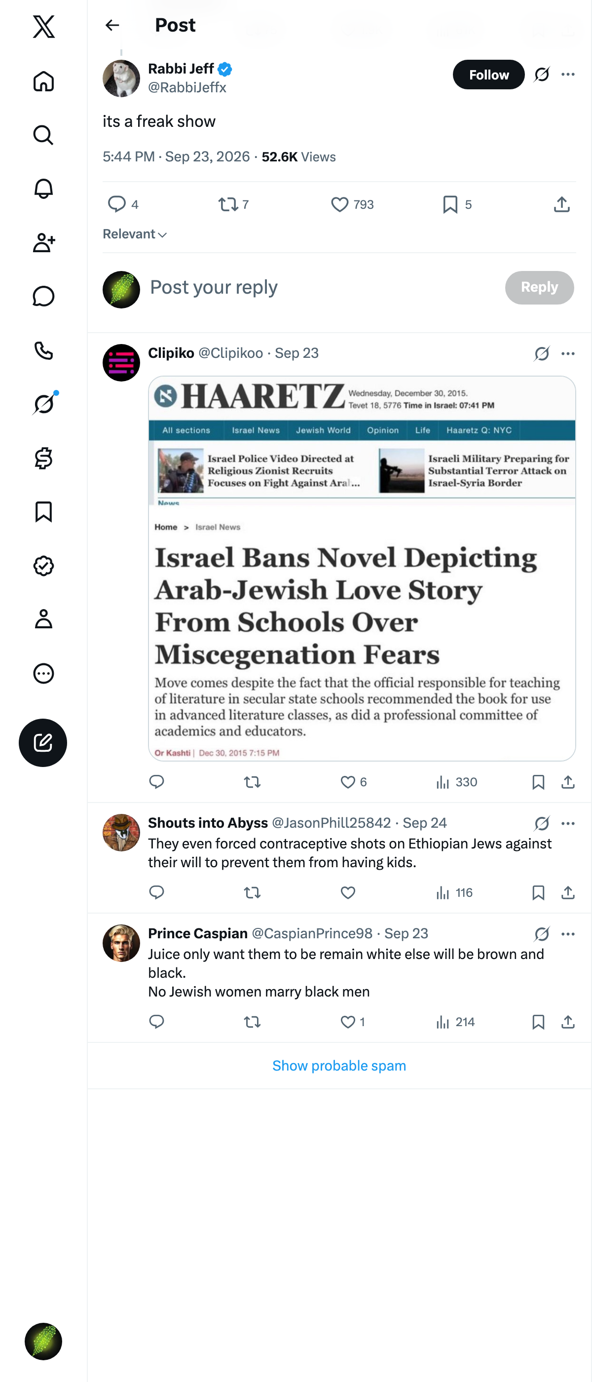 Snapshot 1 of @RabbiJeffx's post from 2026-09-23