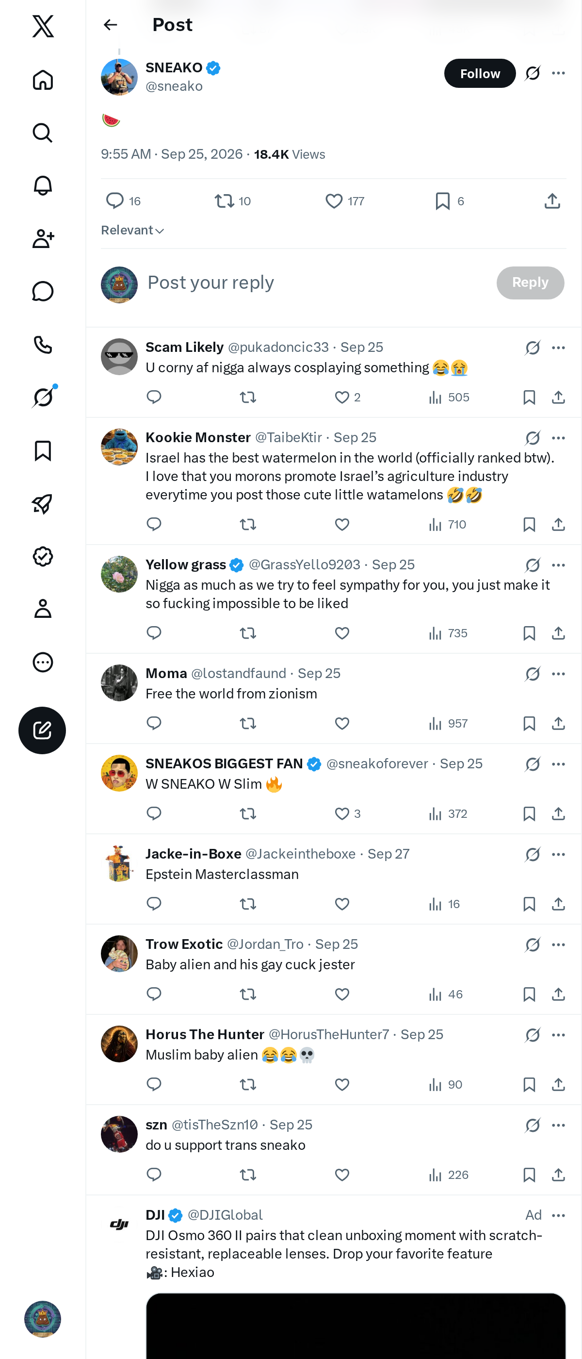 Snapshot 1 of @sneako's post from 2026-09-25