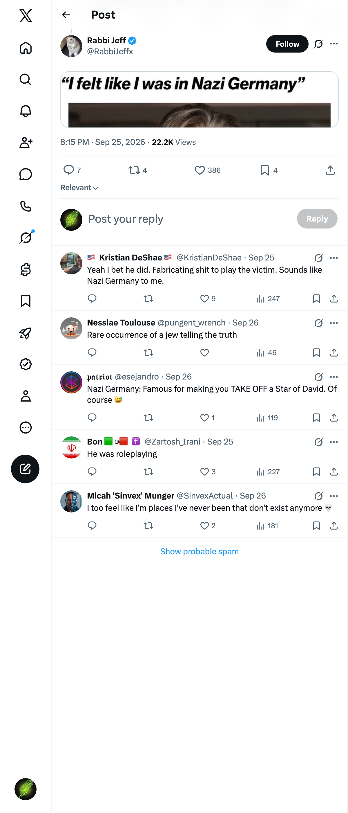 Snapshot 1 of @RabbiJeffx's post from 2026-09-25