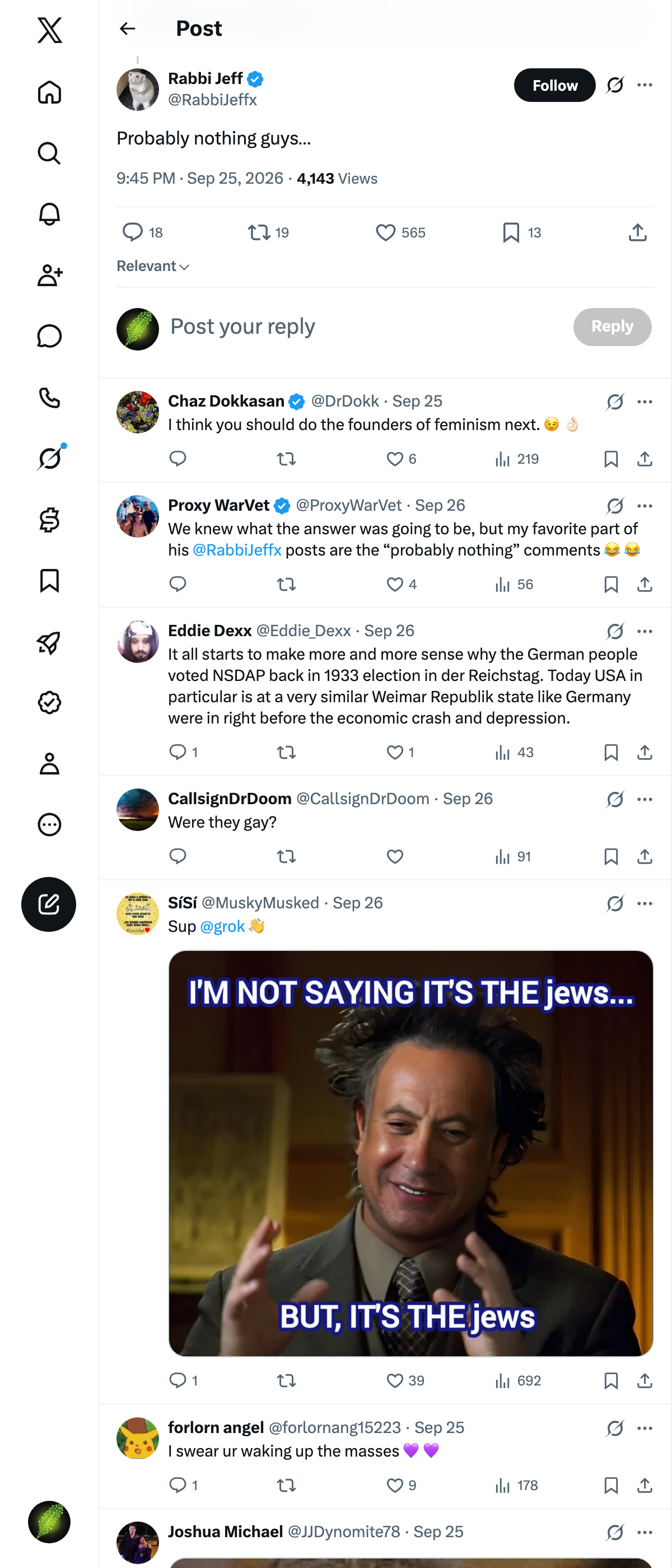 Snapshot 1 of @RabbiJeffx's post from 2026-09-25