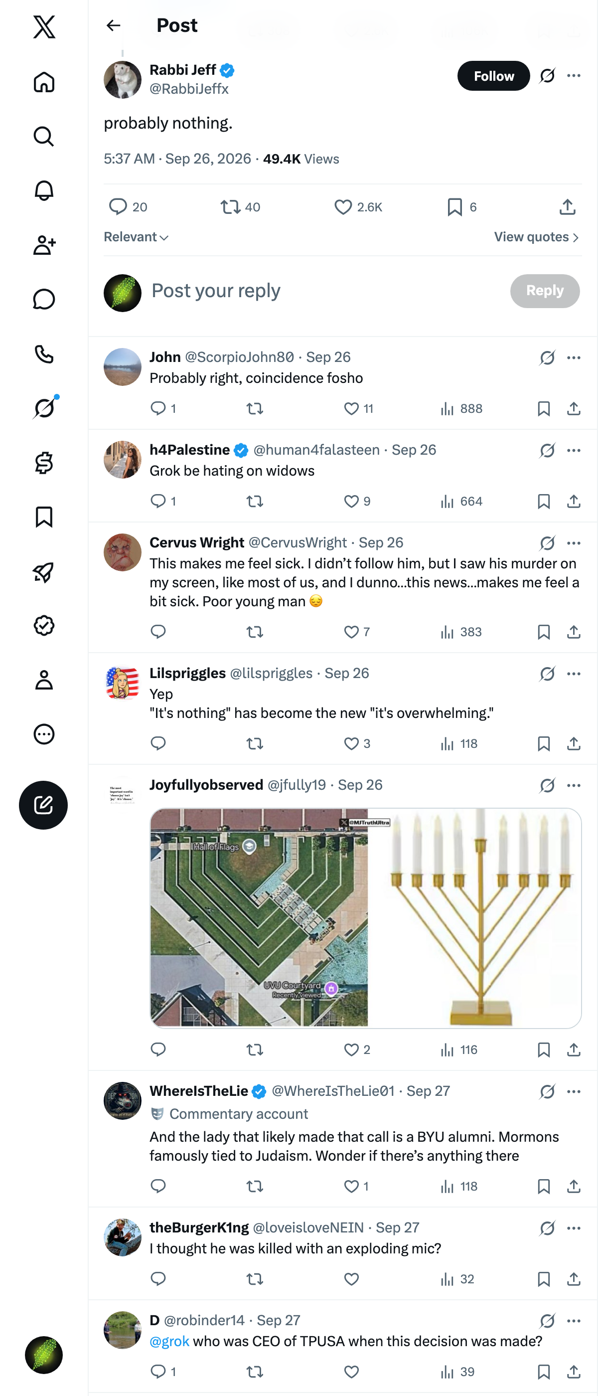 Snapshot 1 of @RabbiJeffx's post from 2026-09-26