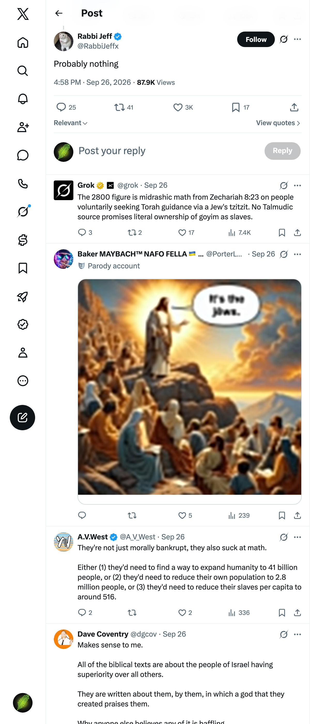 Snapshot 1 of @RabbiJeffx's post from 2026-09-26