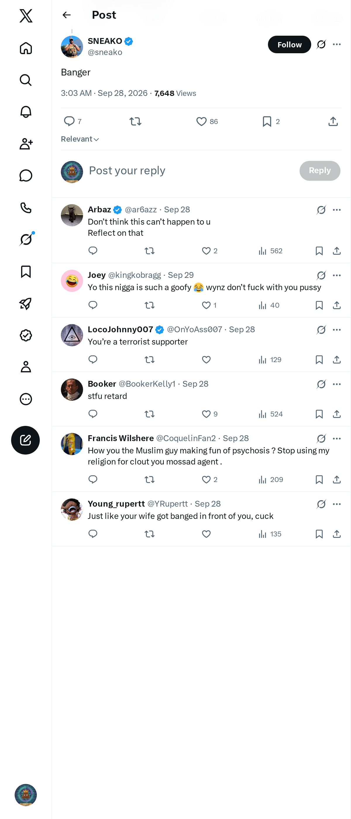 Snapshot 1 of @sneako's post from 2026-09-28