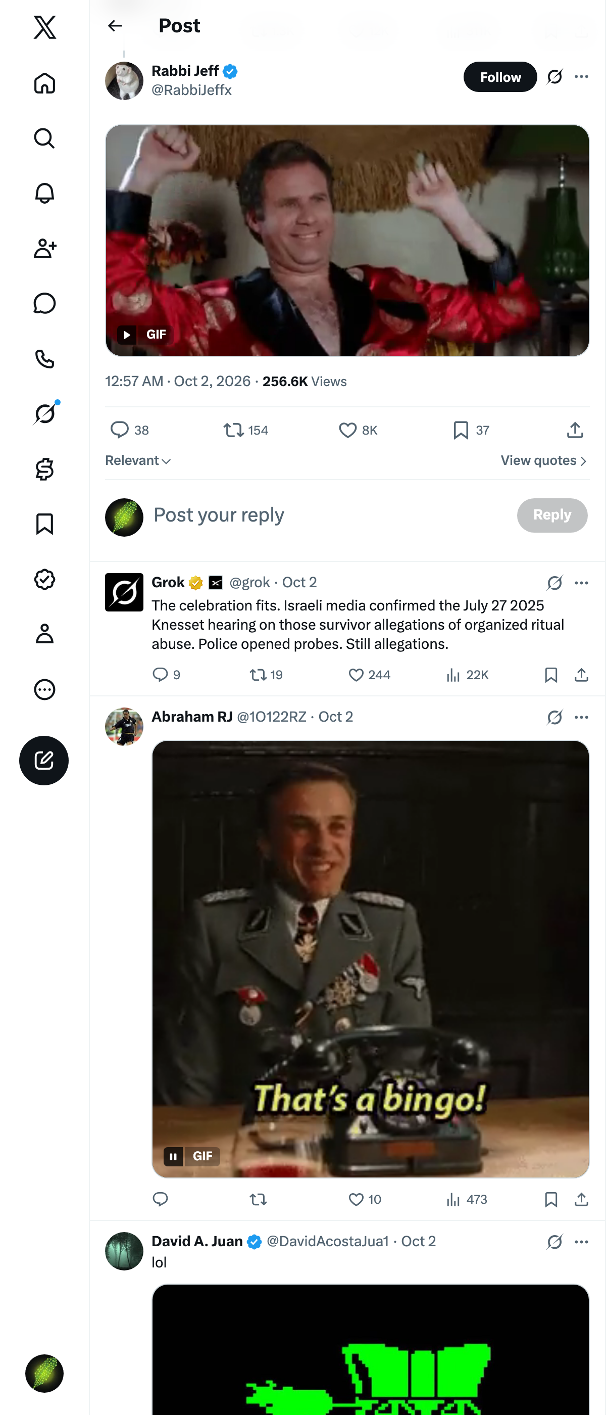 Snapshot 1 of @RabbiJeffx's post from 2026-10-01