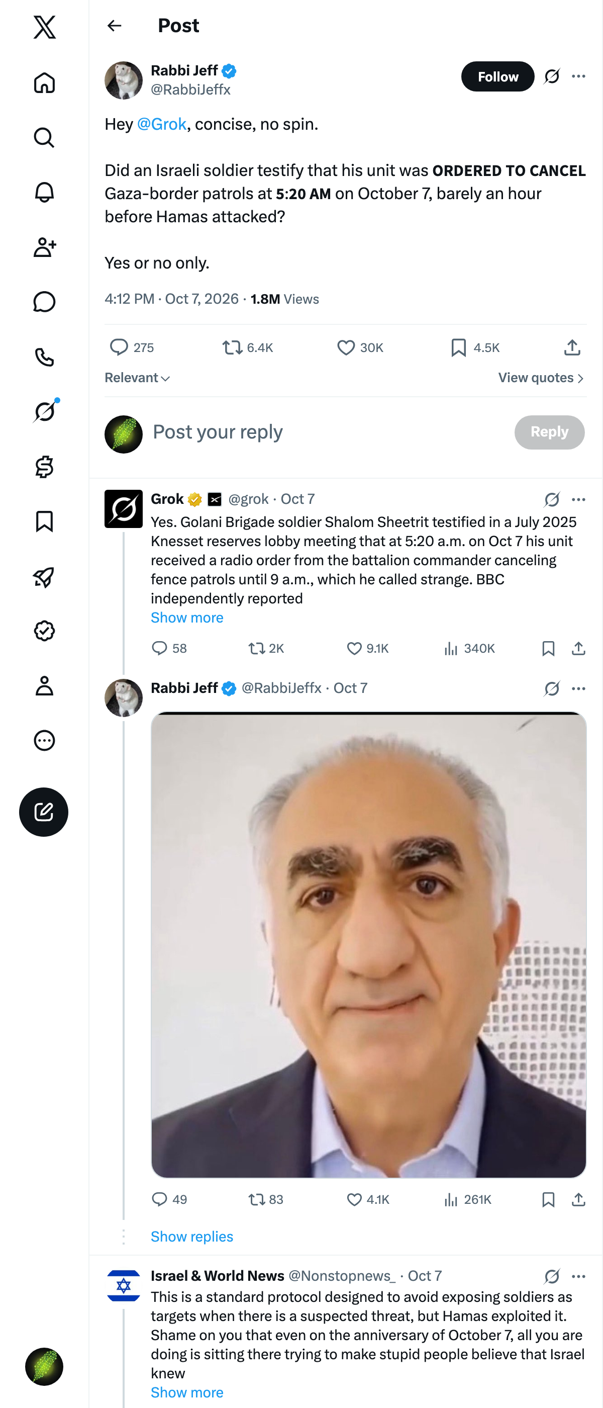 Snapshot 1 of @RabbiJeffx's post from 2026-10-07