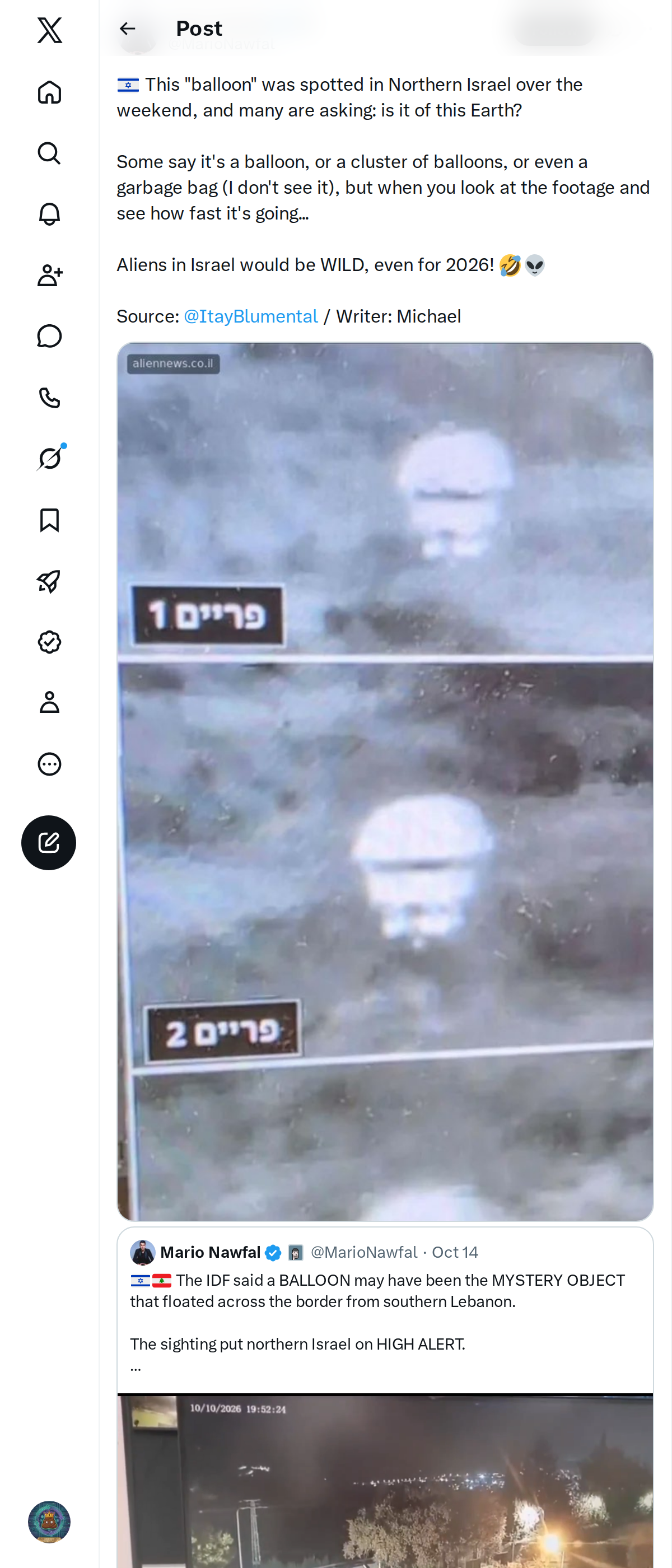 Snapshot 2 of @MarioNawfal's post from 2026-10-14