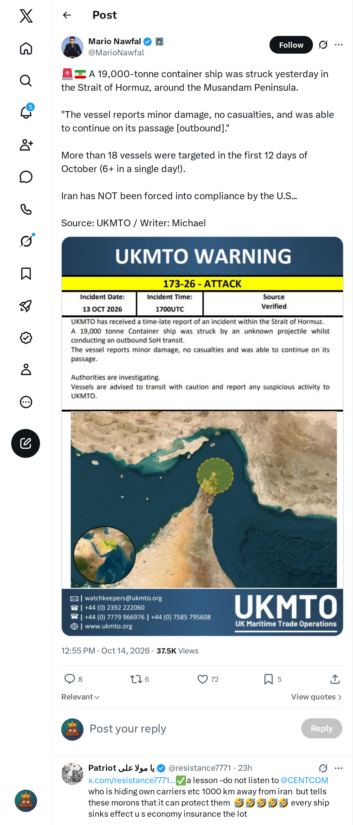 Snapshot 2 of @MarioNawfal's post from 2026-10-14
