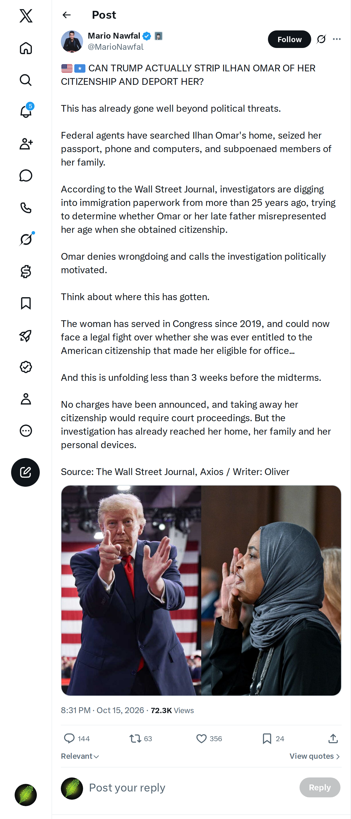 Snapshot 2 of @MarioNawfal's post from 2026-10-15