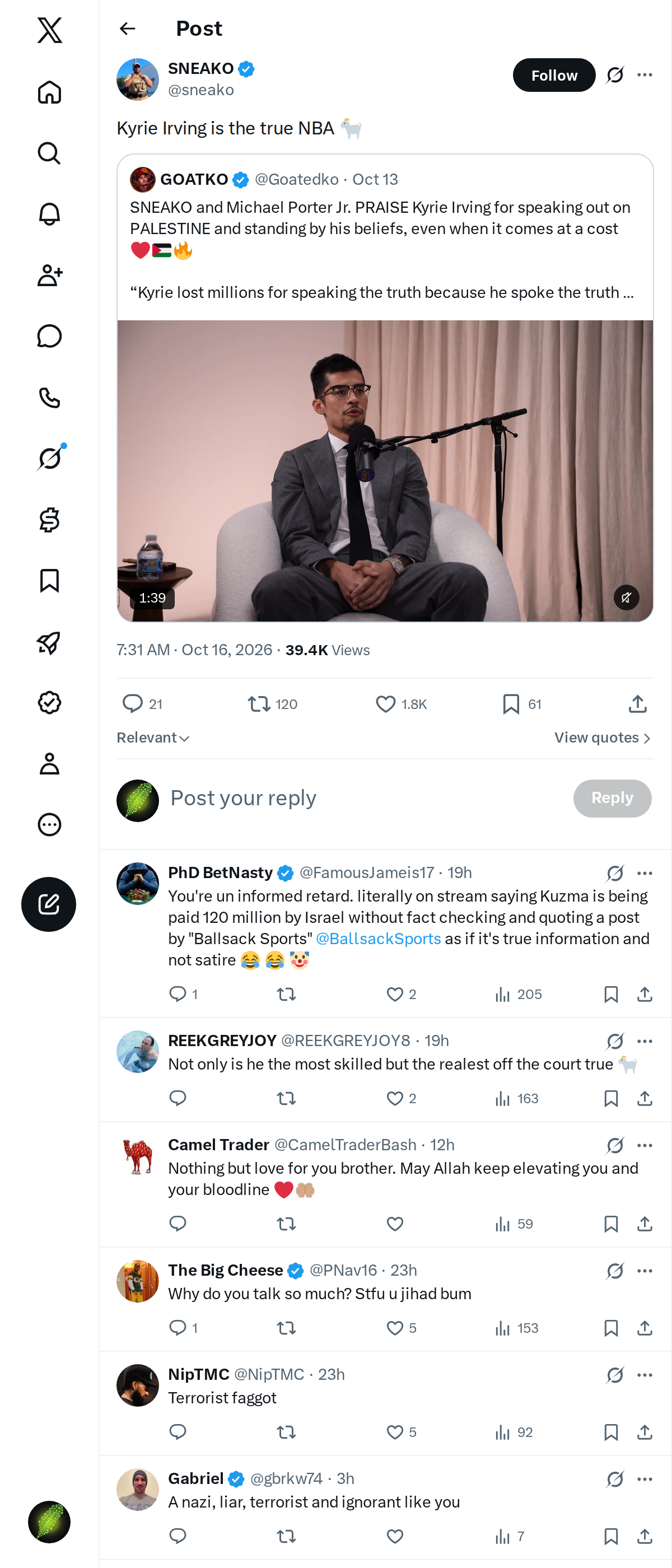 Snapshot 2 of @sneako's post from 2026-10-16