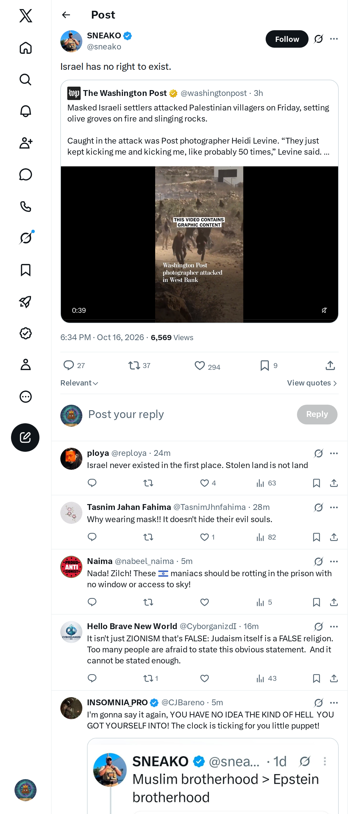 Snapshot 1 of @sneako's post from 2026-10-16