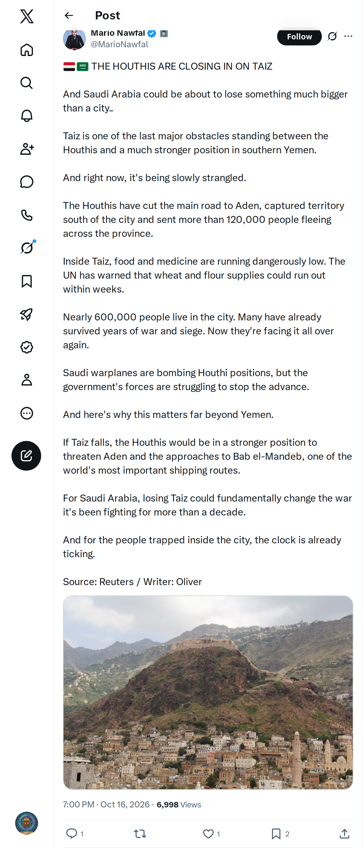 Snapshot 1 of @MarioNawfal's post from 2026-10-16