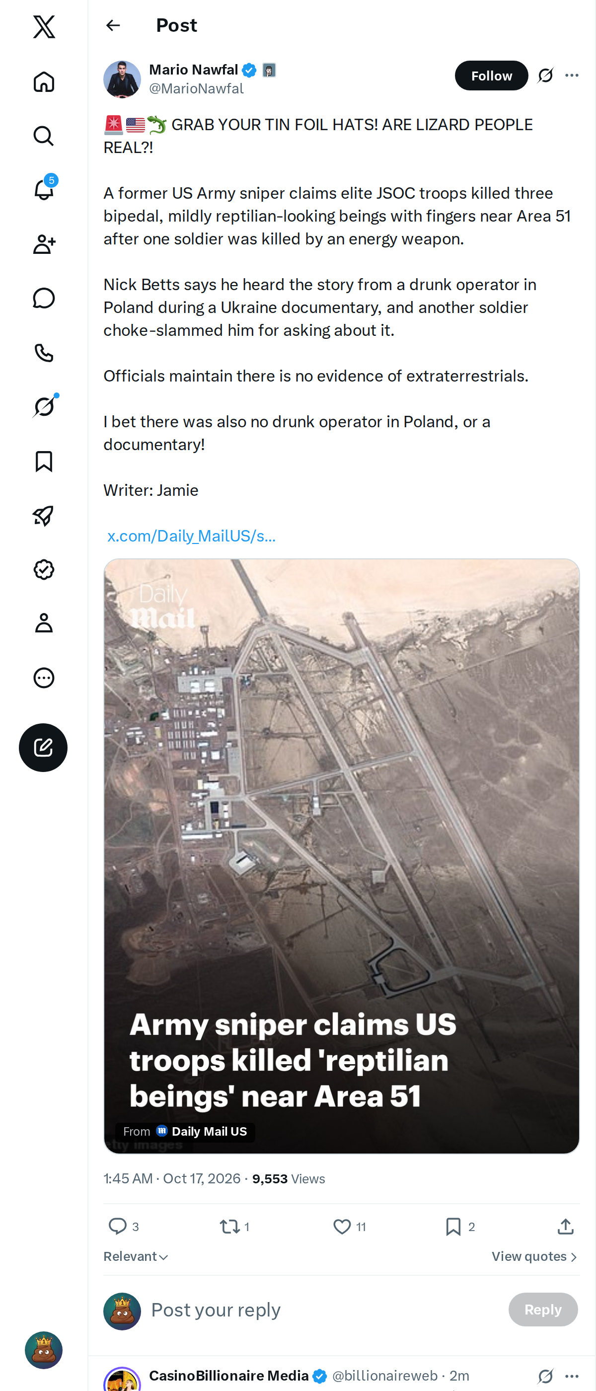 Snapshot 1 of @MarioNawfal's post from 2026-10-16