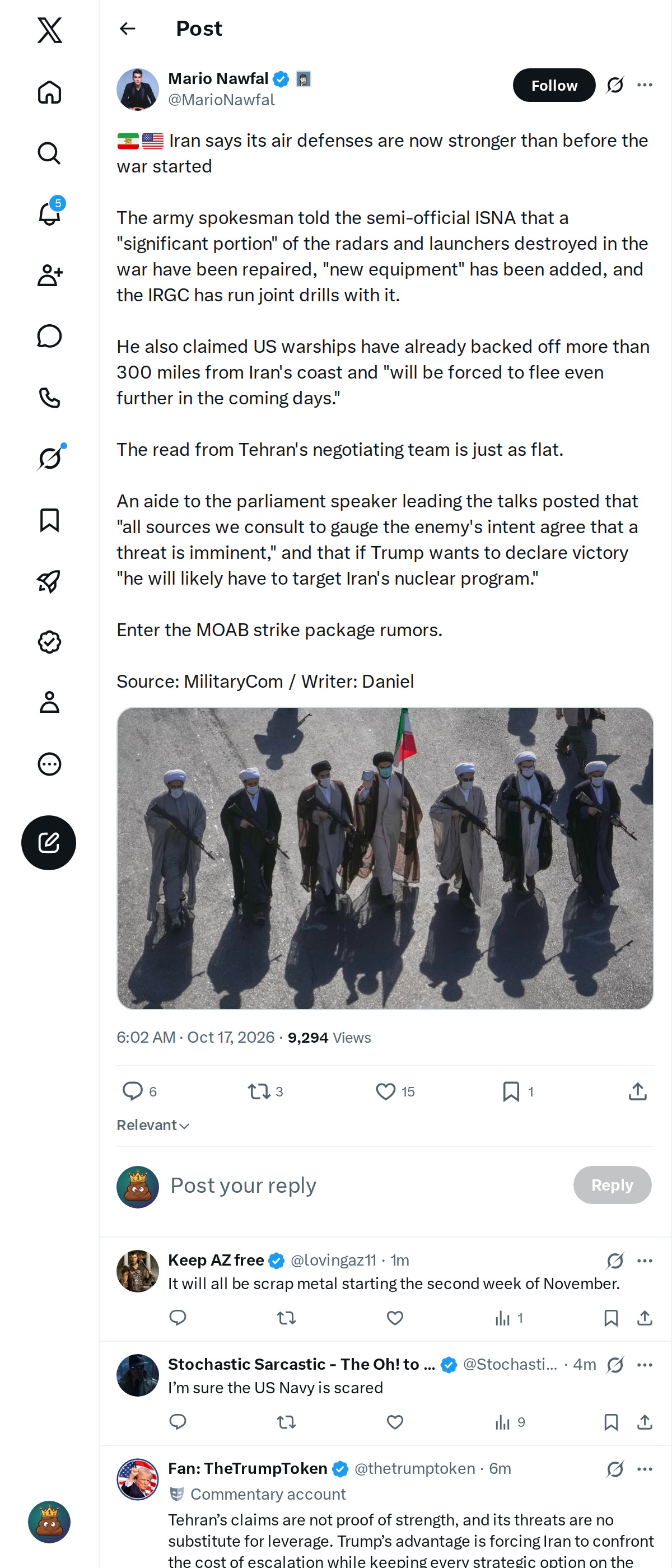 Snapshot 1 of @MarioNawfal's post from 2026-10-17