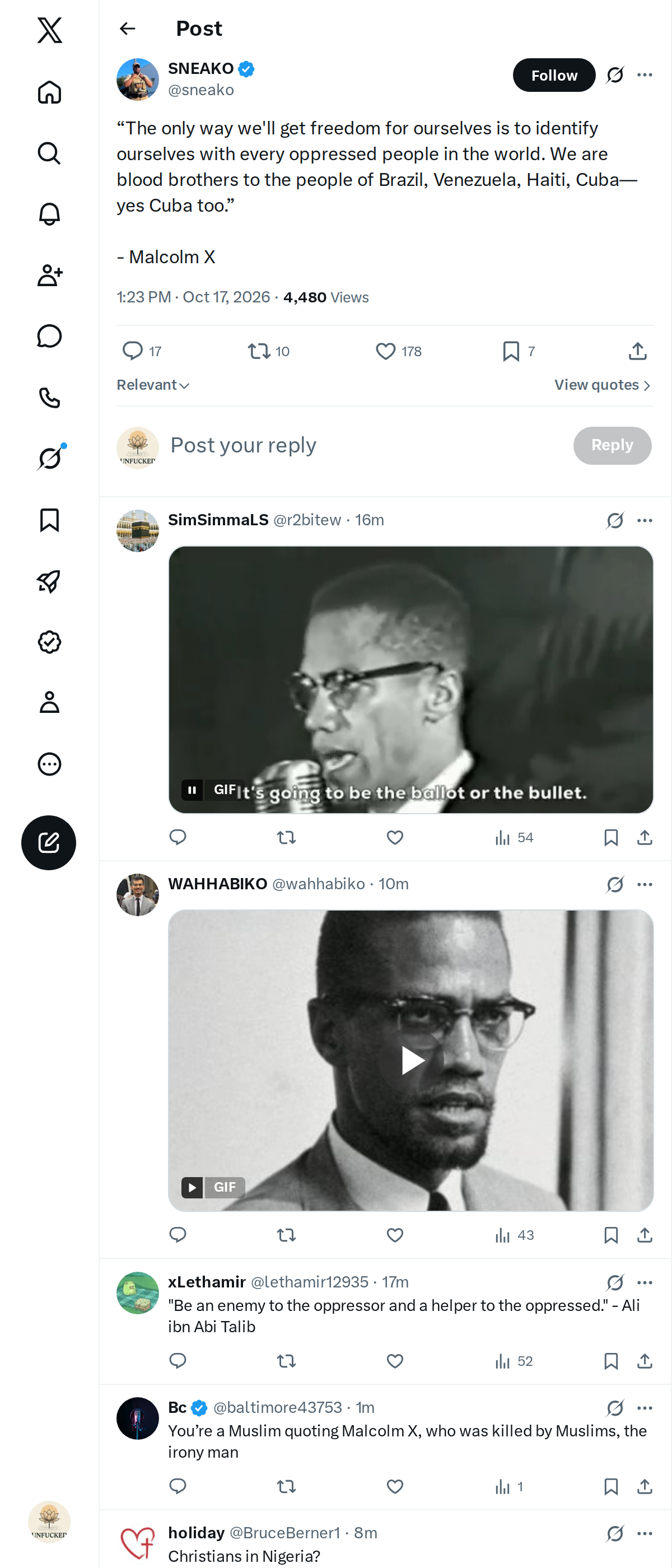 Snapshot 1 of @sneako's post from 2026-10-17
