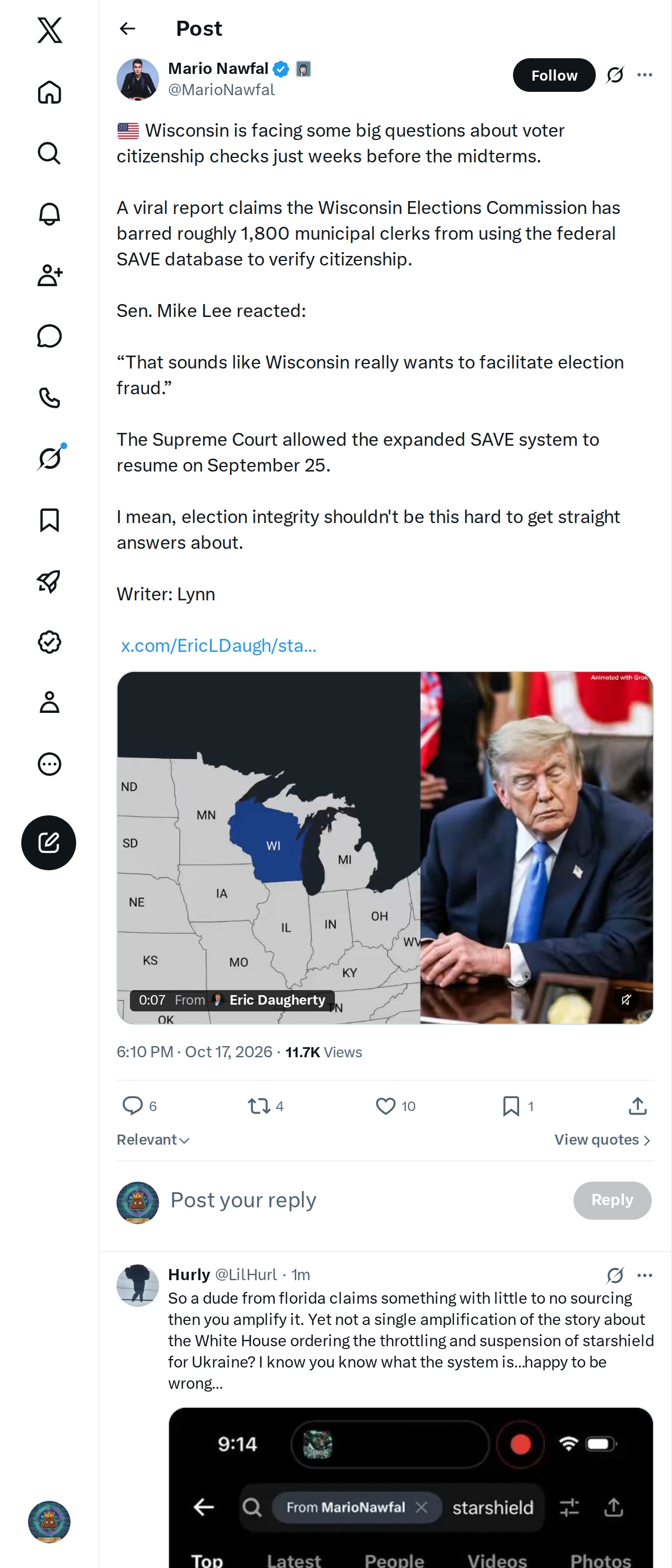 Snapshot 1 of @MarioNawfal's post from 2026-10-17