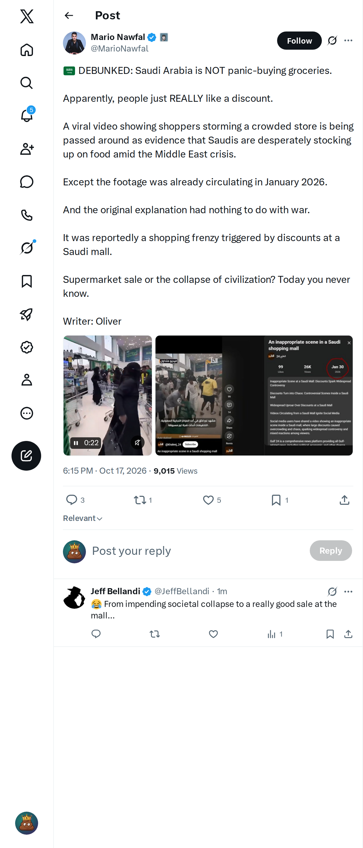 Snapshot 1 of @MarioNawfal's post from 2026-10-17