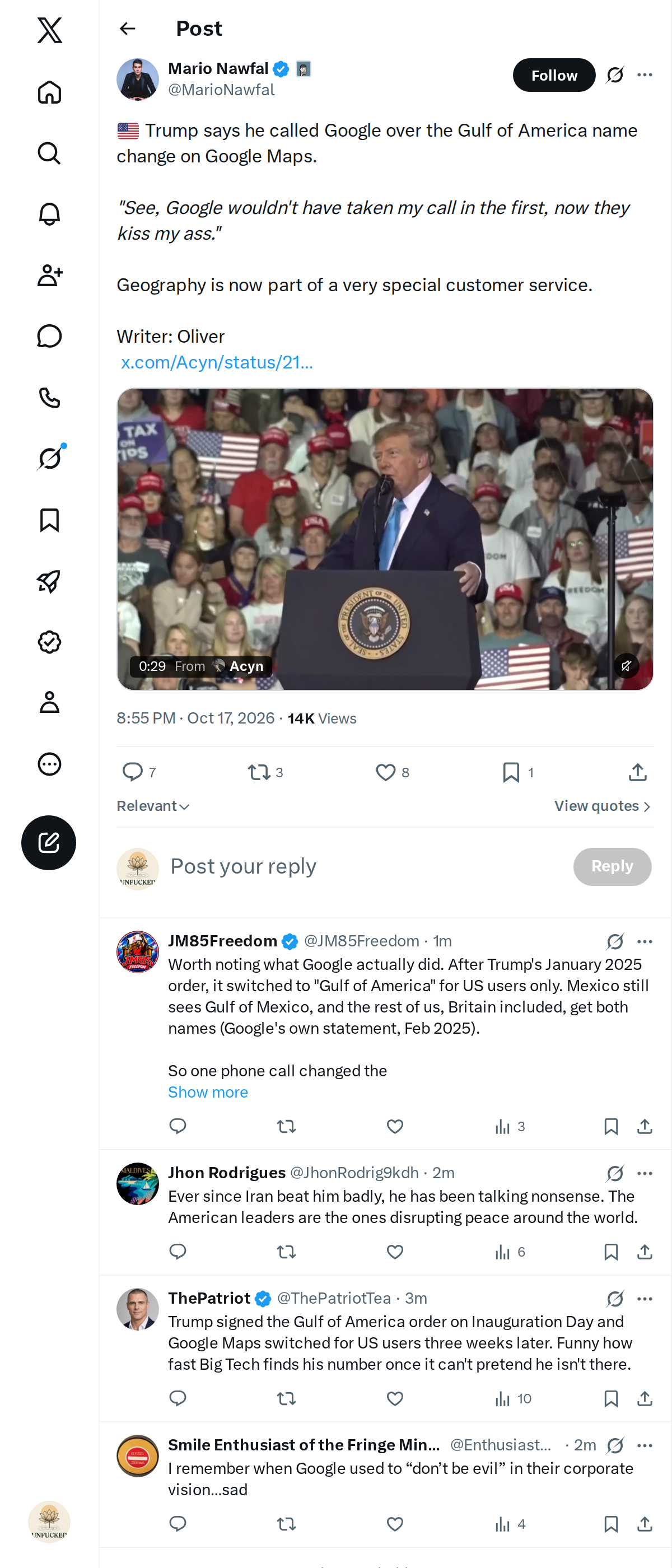 Snapshot 1 of @MarioNawfal's post from 2026-10-17