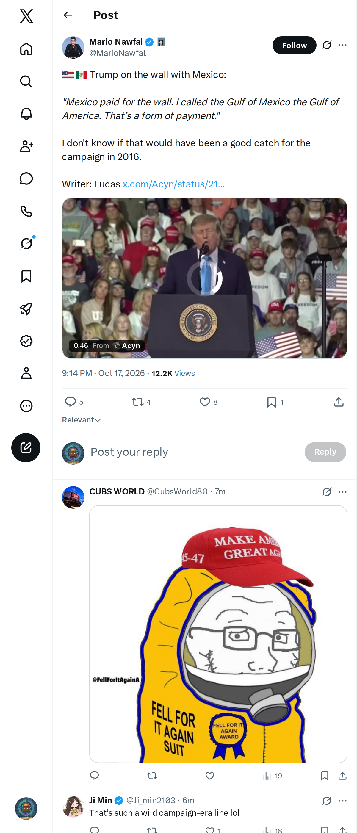Snapshot 1 of @MarioNawfal's post from 2026-10-17