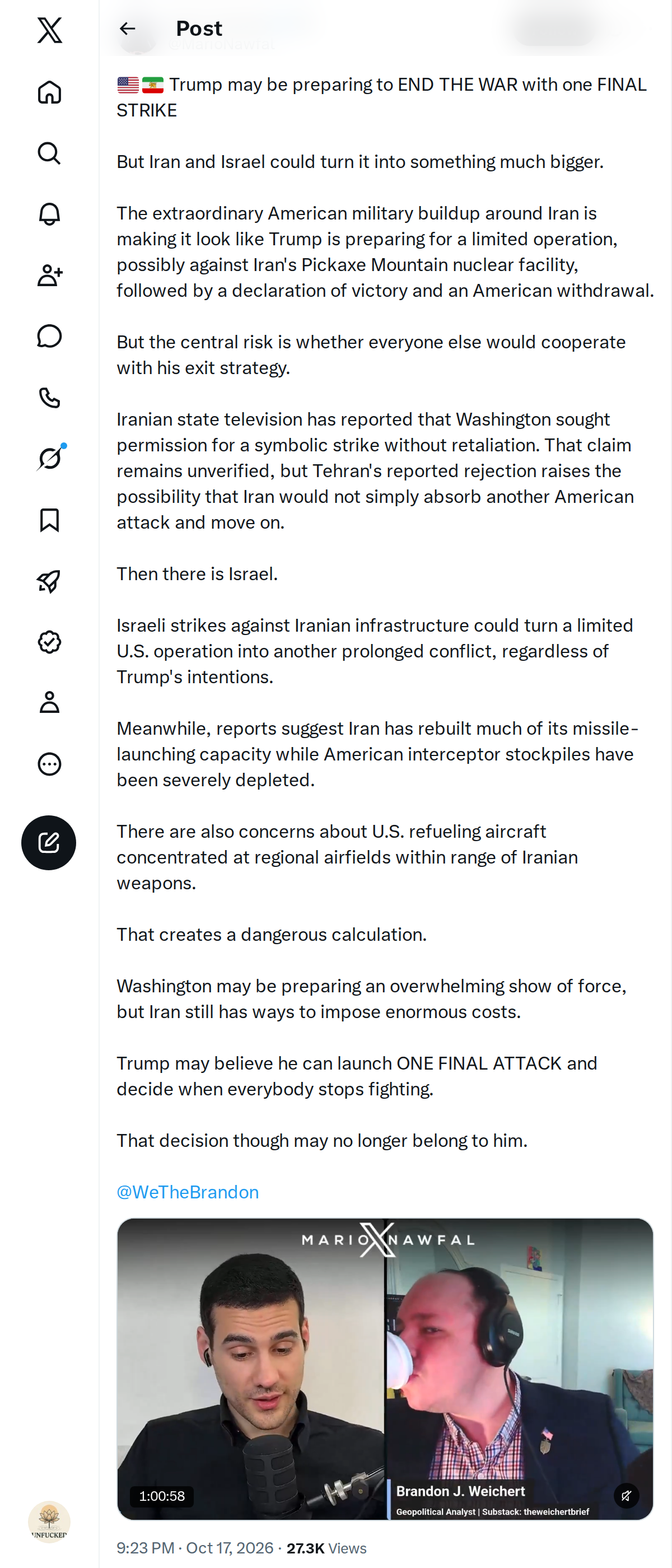 Snapshot 1 of @MarioNawfal's post from 2026-10-17