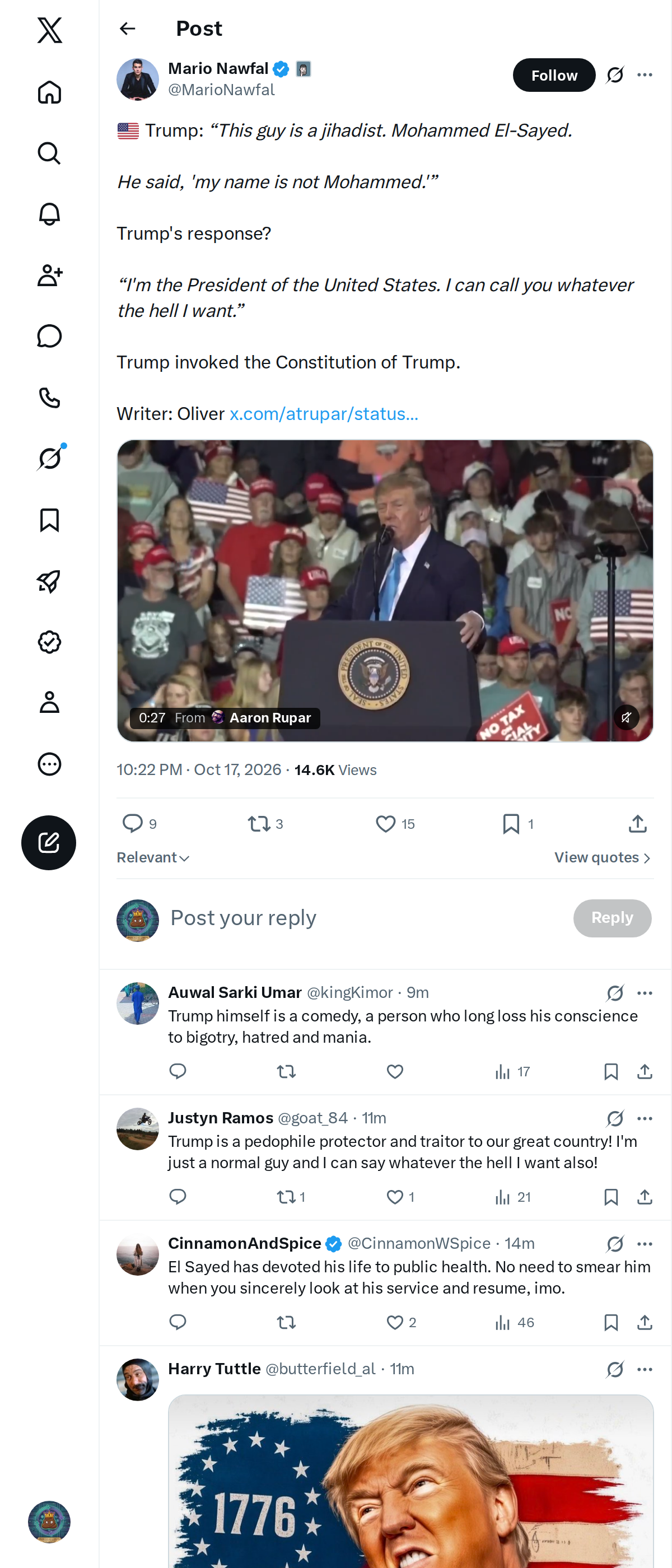 Snapshot 1 of @MarioNawfal's post from 2026-10-17