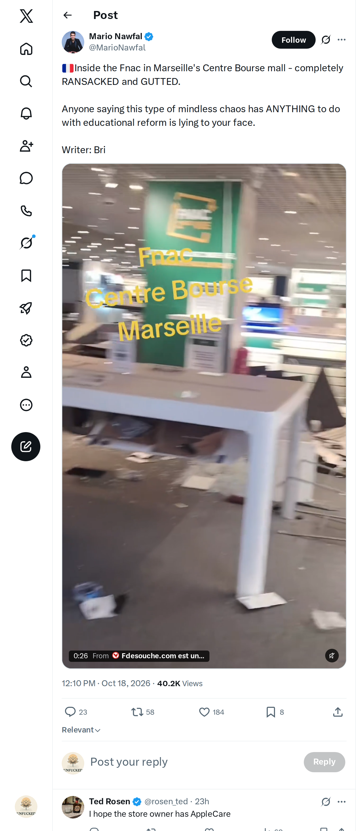 Snapshot 2 of @MarioNawfal's post from 2026-10-18