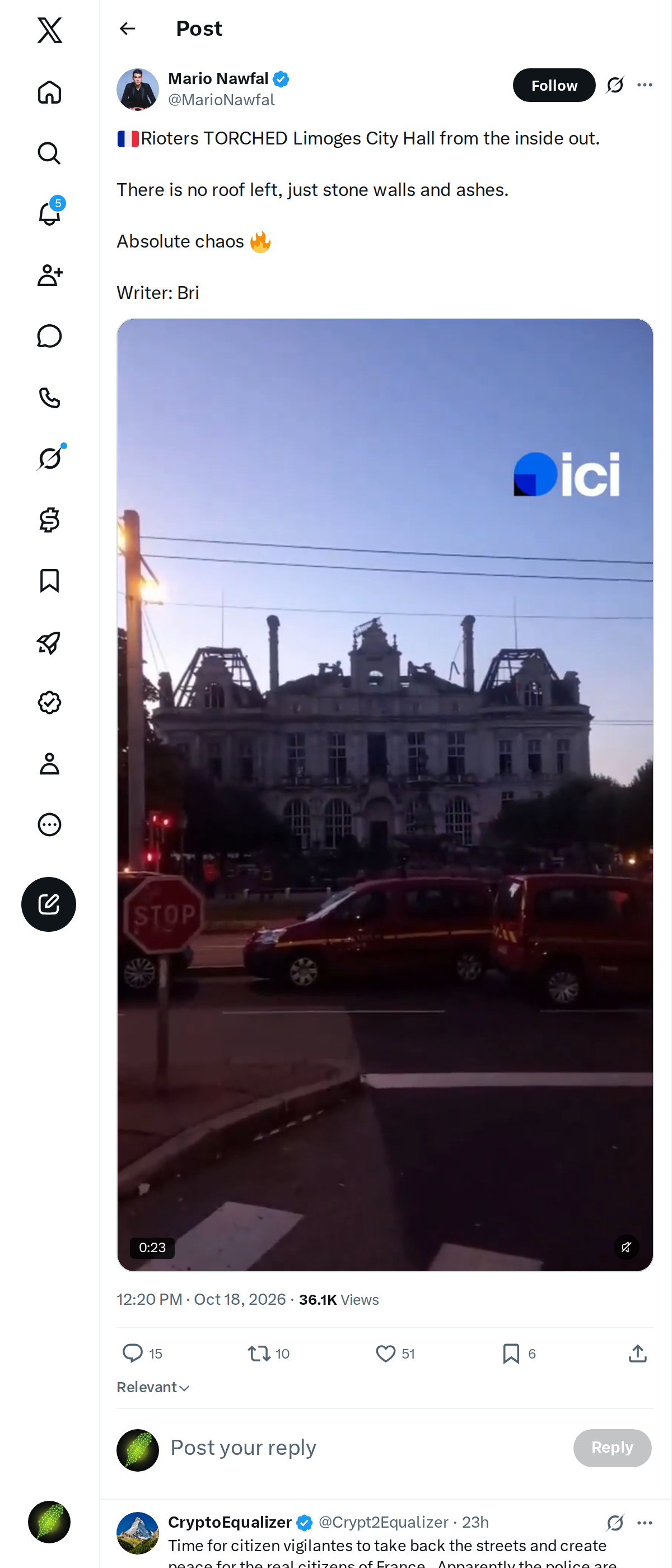 Snapshot 2 of @MarioNawfal's post from 2026-10-18
