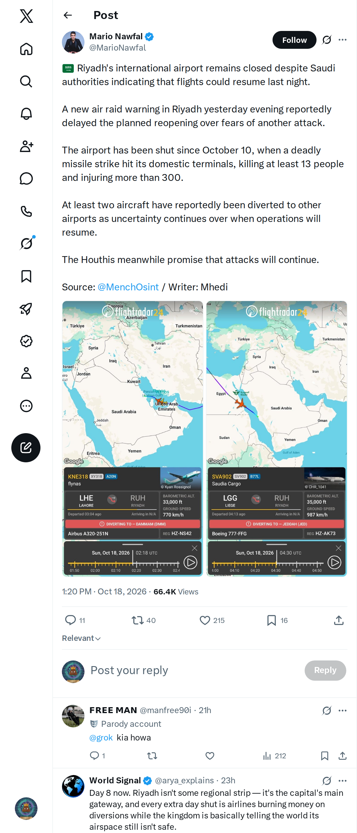 Snapshot 2 of @MarioNawfal's post from 2026-10-18