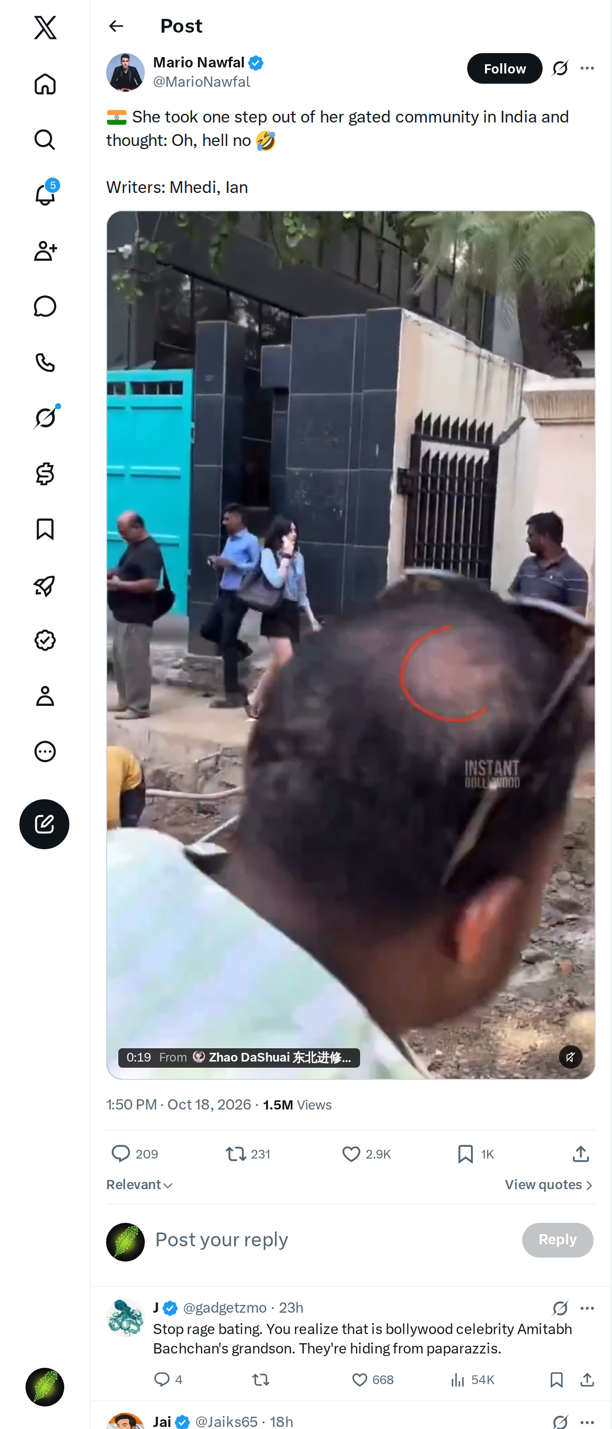 Snapshot 2 of @MarioNawfal's post from 2026-10-18