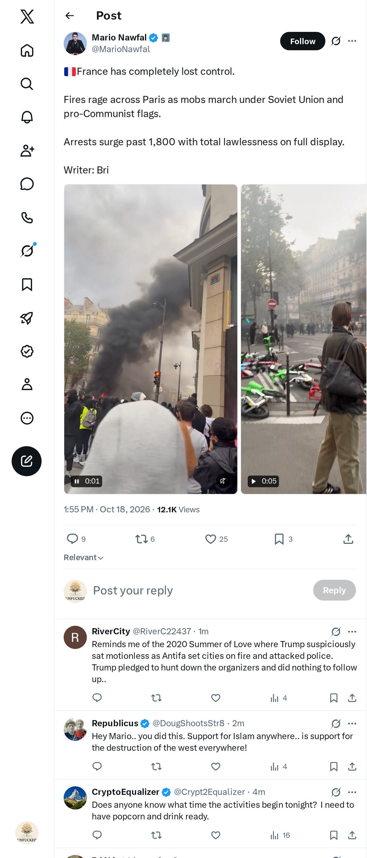 Snapshot 1 of @MarioNawfal's post from 2026-10-18