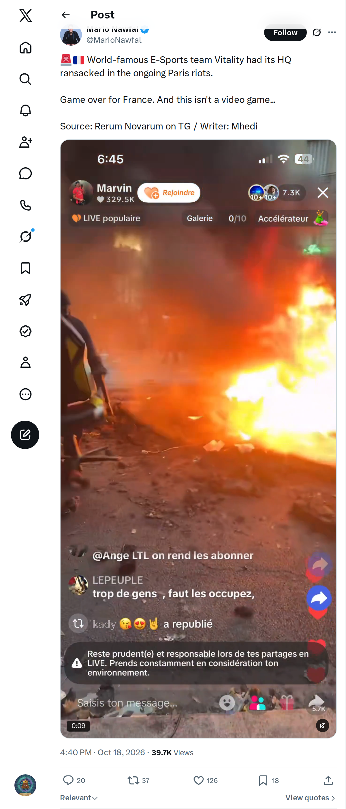 Snapshot 2 of @MarioNawfal's post from 2026-10-18