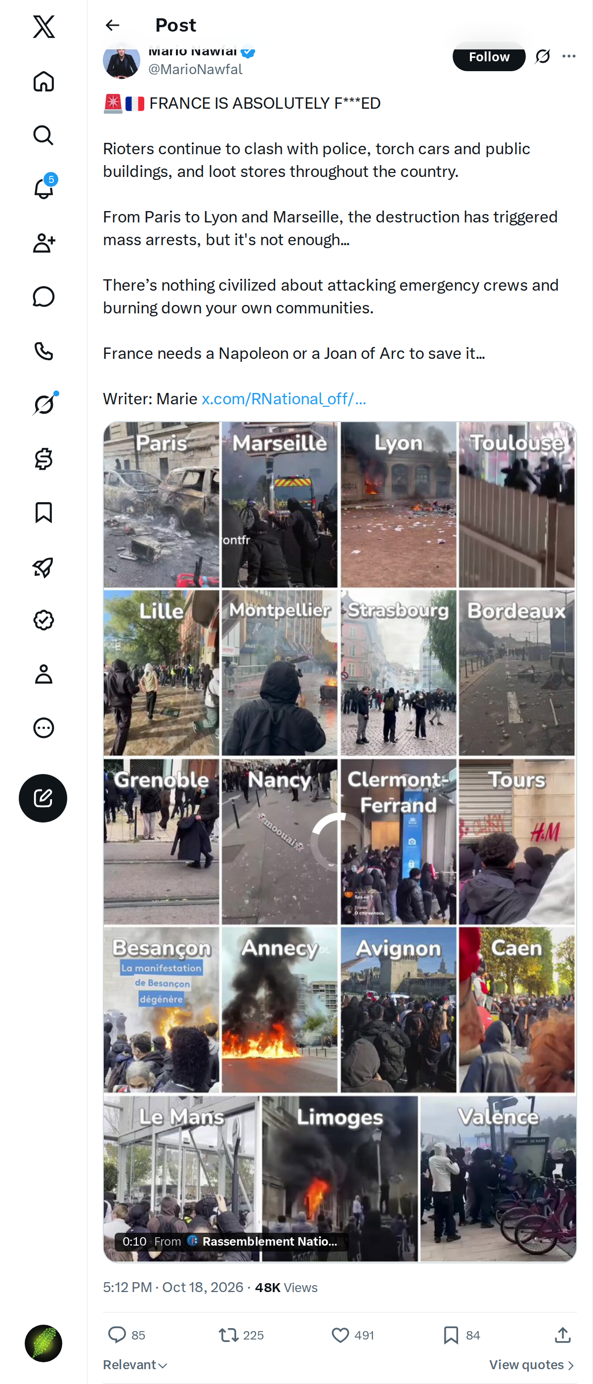 Snapshot 2 of @MarioNawfal's post from 2026-10-18