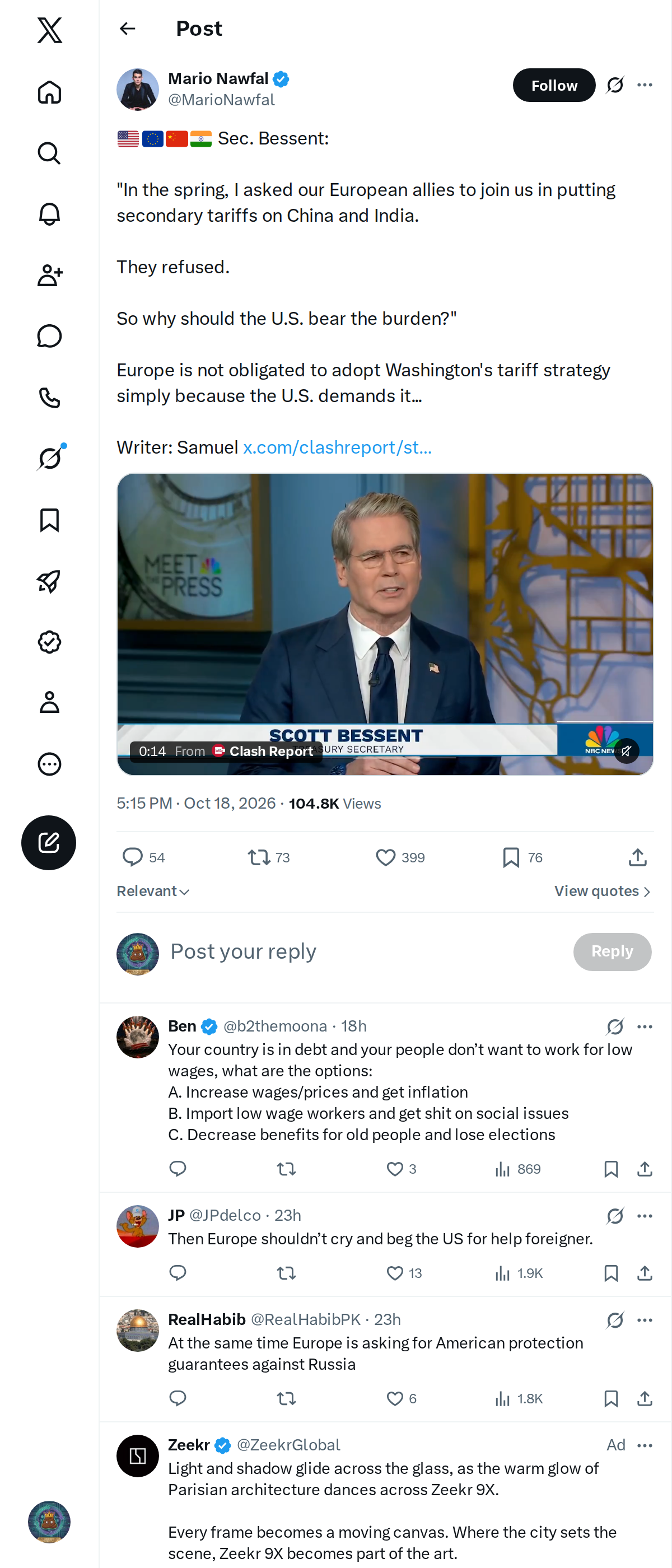 Snapshot 2 of @MarioNawfal's post from 2026-10-18