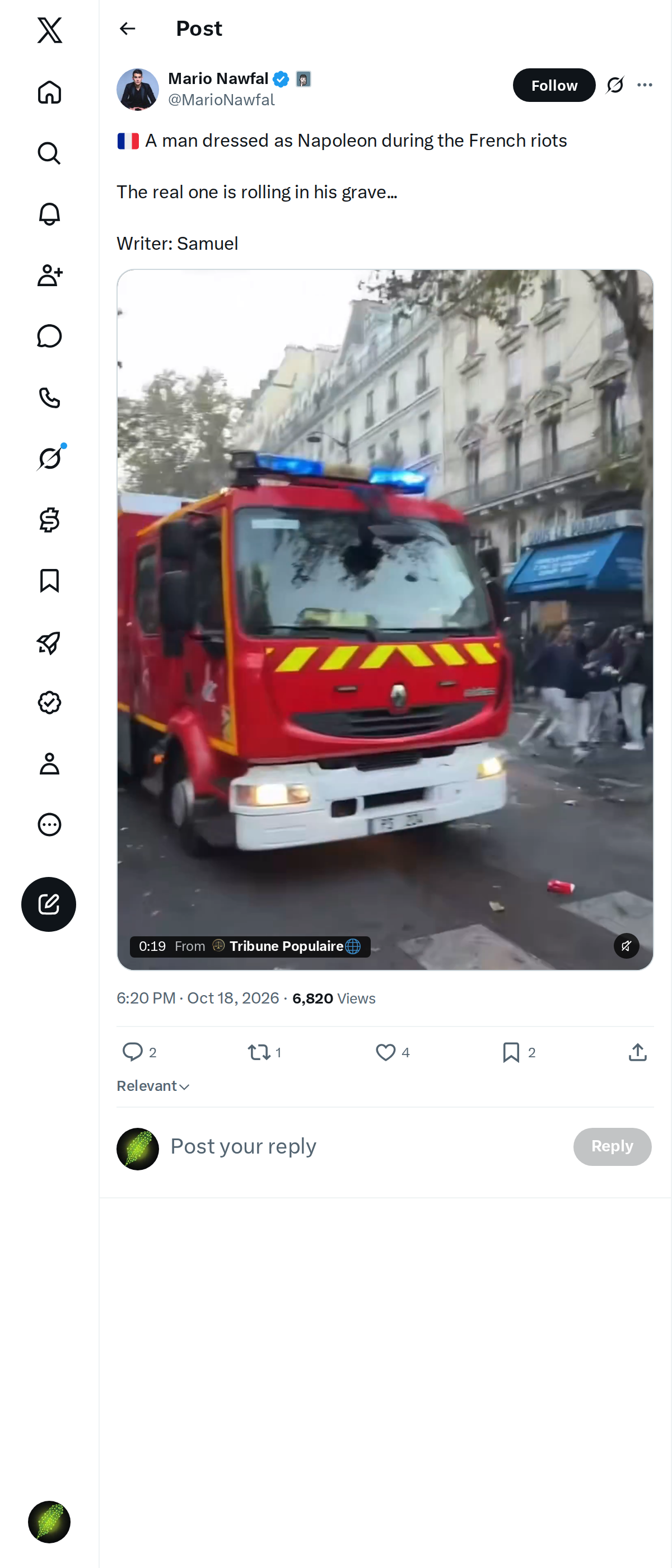 Snapshot 1 of @MarioNawfal's post from 2026-10-18
