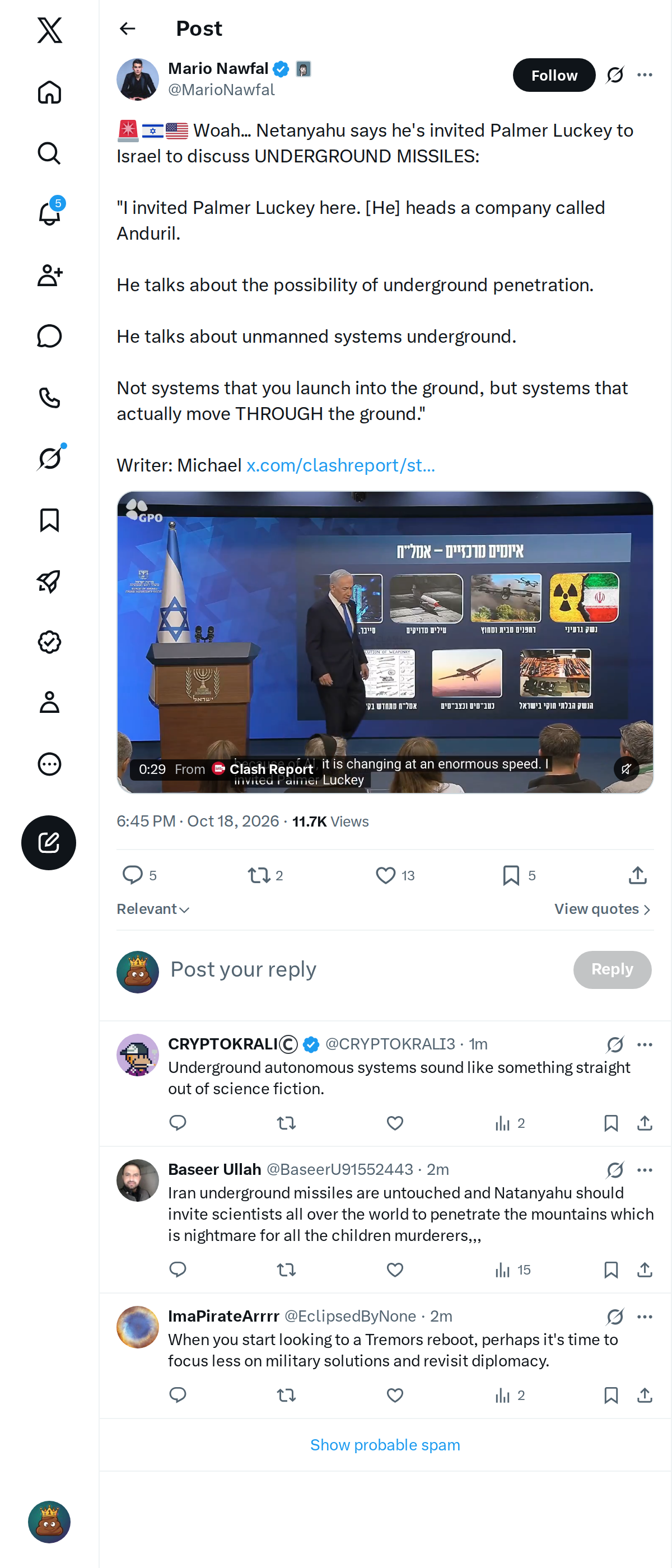 Snapshot 1 of @MarioNawfal's post from 2026-10-18