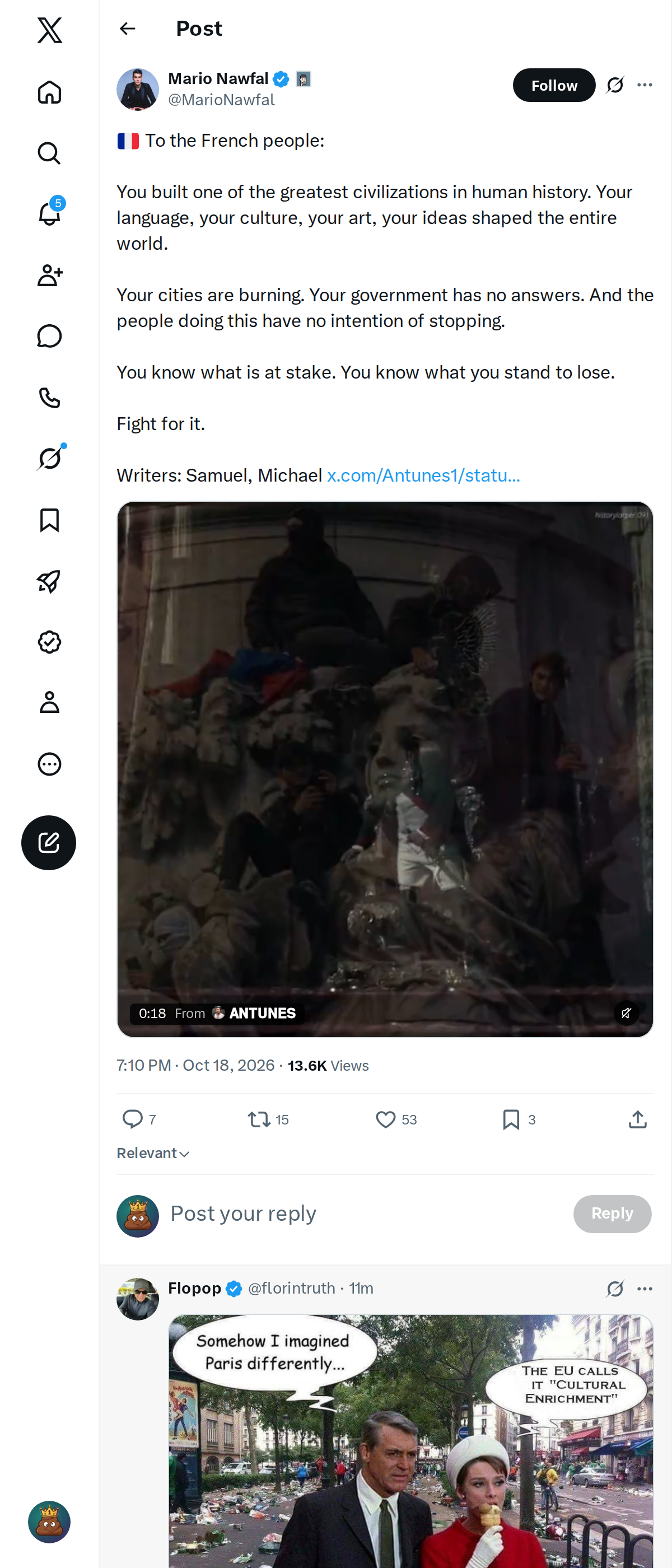 Snapshot 1 of @MarioNawfal's post from 2026-10-18