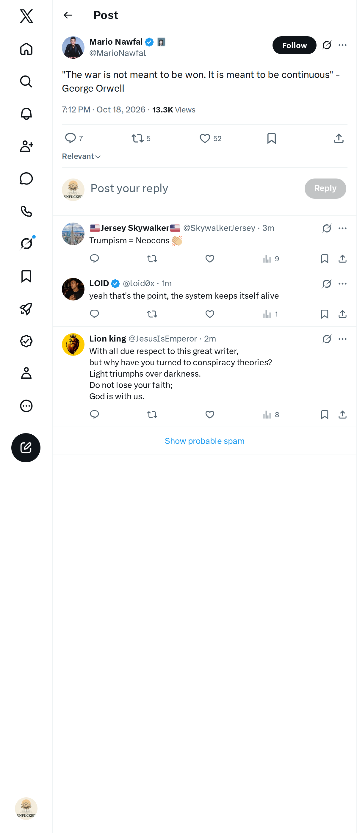 Snapshot 1 of @MarioNawfal's post from 2026-10-18