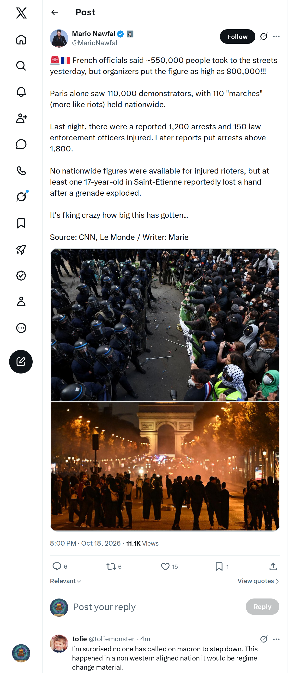 Snapshot 1 of @MarioNawfal's post from 2026-10-18