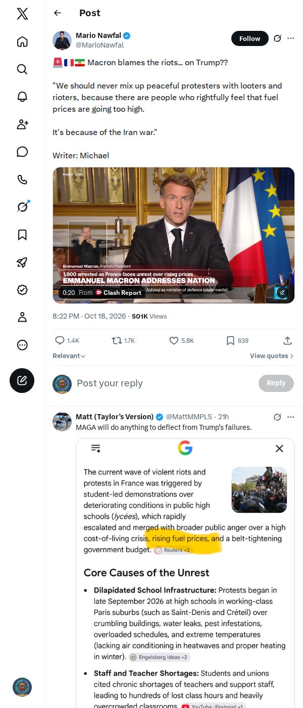 Snapshot 2 of @MarioNawfal's post from 2026-10-18
